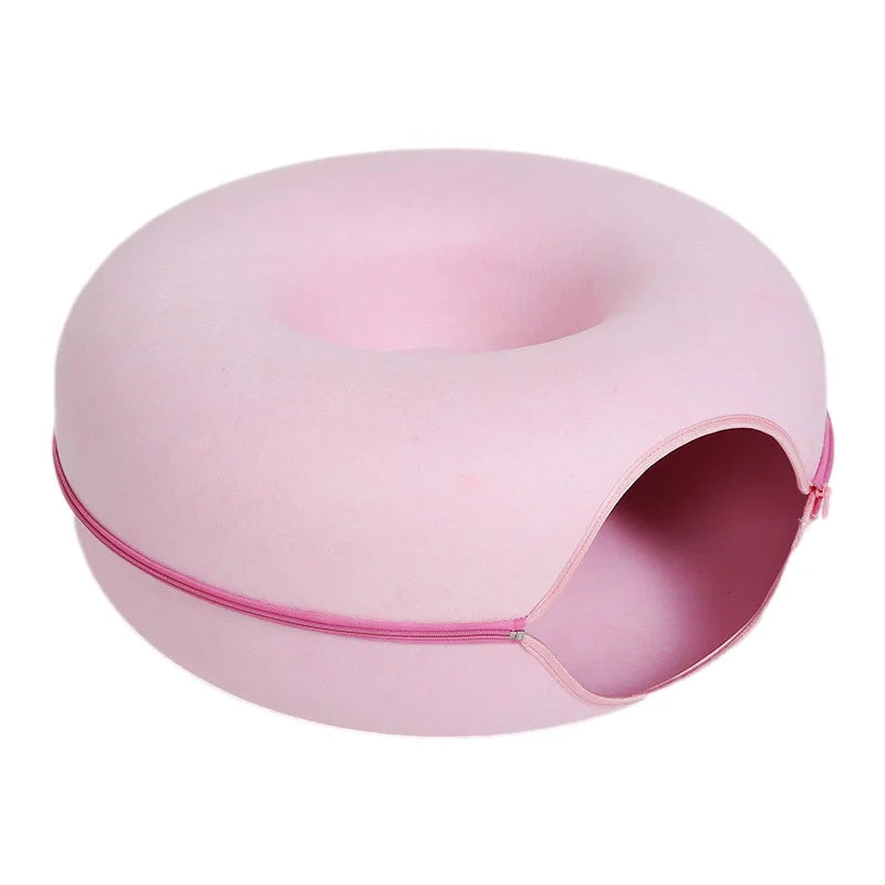 Cat Tunnel Bed – Donut Shape Nest, Playhouse & Basket for Cats