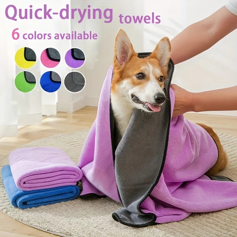 Super Absorbent Pet Bath Towels – Quick Dry for Dogs & Cats