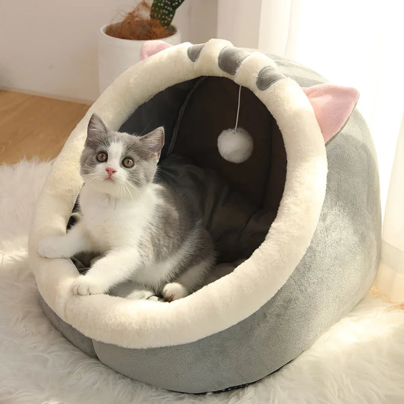 Deep Sleep Cat Bed – Foldable Washable Cave Nest for Cats & Small Dogs