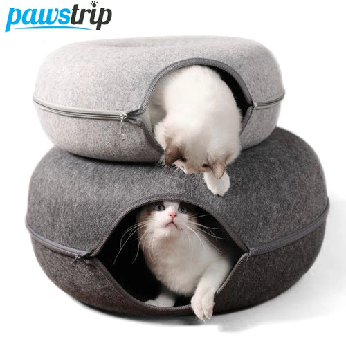 Cat Tunnel Bed – Donut Shape Nest, Playhouse & Basket for Cats