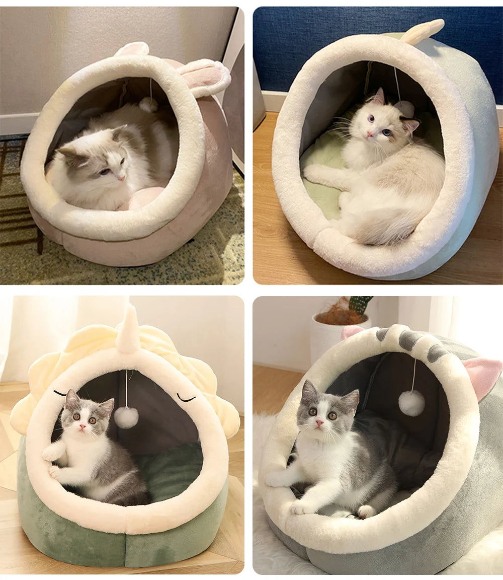 Deep Sleep Cat Bed – Foldable Washable Cave Nest for Cats & Small Dogs