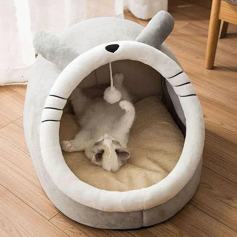 Deep Sleep Cat Bed – Foldable Washable Cave Nest for Cats & Small Dogs