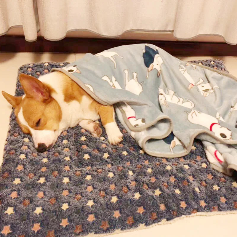Winter Dog & Cat Bed Mat – Flannel, Thickened, Cozy & Soft